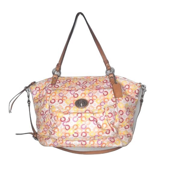 COACH Leah Signature Op Art Tote Bag Y2K - Picture 1 of 16